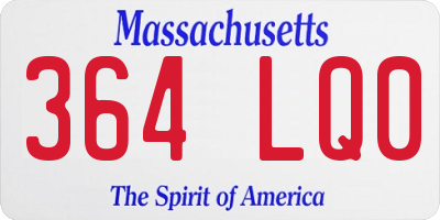 MA license plate 364LQ0