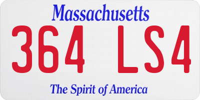 MA license plate 364LS4