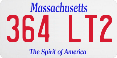 MA license plate 364LT2