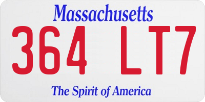 MA license plate 364LT7