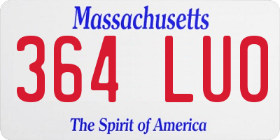 MA license plate 364LU0