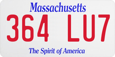 MA license plate 364LU7