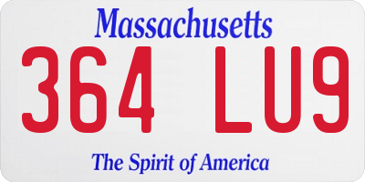 MA license plate 364LU9