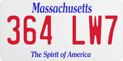 MA license plate 364LW7