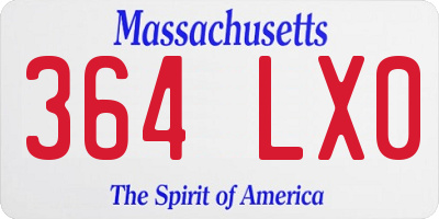 MA license plate 364LX0