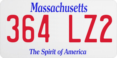 MA license plate 364LZ2