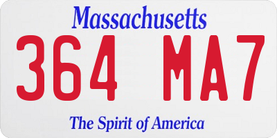 MA license plate 364MA7