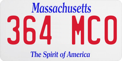 MA license plate 364MC0