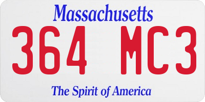 MA license plate 364MC3