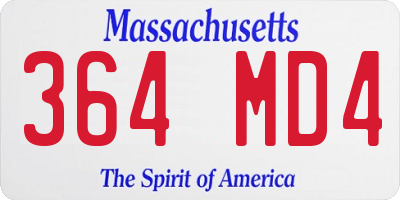 MA license plate 364MD4