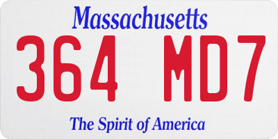 MA license plate 364MD7