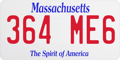 MA license plate 364ME6