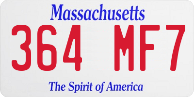 MA license plate 364MF7