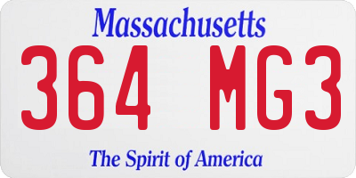 MA license plate 364MG3