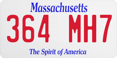 MA license plate 364MH7