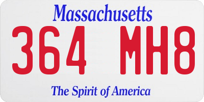 MA license plate 364MH8