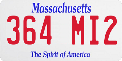 MA license plate 364MI2