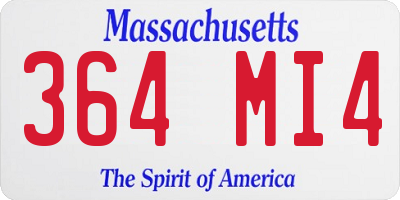MA license plate 364MI4