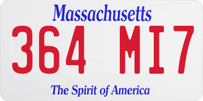 MA license plate 364MI7
