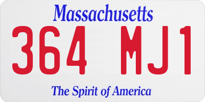 MA license plate 364MJ1