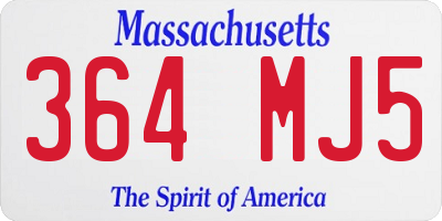 MA license plate 364MJ5