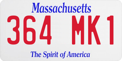 MA license plate 364MK1