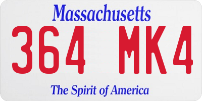 MA license plate 364MK4