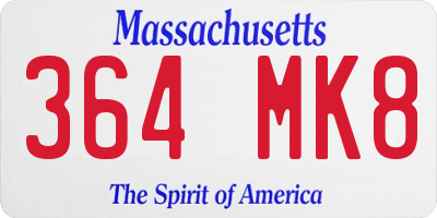 MA license plate 364MK8
