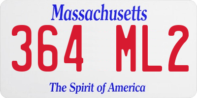 MA license plate 364ML2