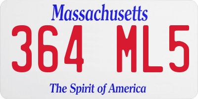 MA license plate 364ML5