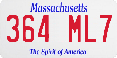 MA license plate 364ML7