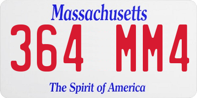 MA license plate 364MM4