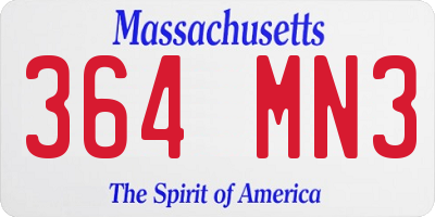 MA license plate 364MN3