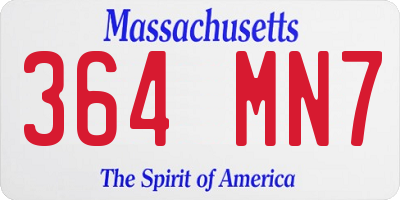 MA license plate 364MN7