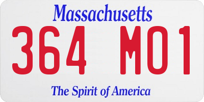 MA license plate 364MO1