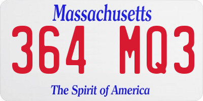 MA license plate 364MQ3