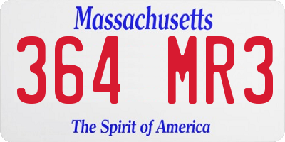 MA license plate 364MR3