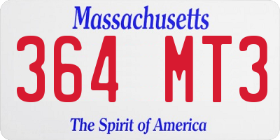MA license plate 364MT3