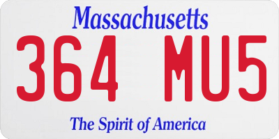 MA license plate 364MU5
