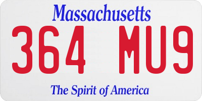 MA license plate 364MU9