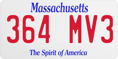 MA license plate 364MV3