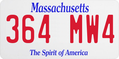 MA license plate 364MW4
