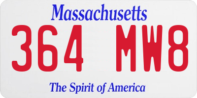 MA license plate 364MW8