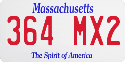 MA license plate 364MX2