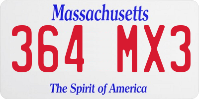 MA license plate 364MX3