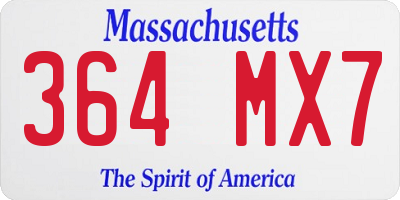 MA license plate 364MX7