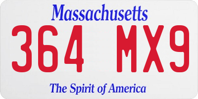 MA license plate 364MX9