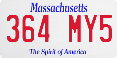 MA license plate 364MY5