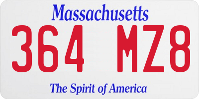 MA license plate 364MZ8