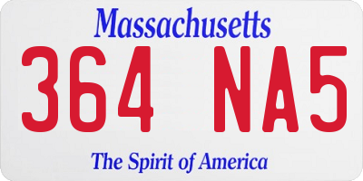 MA license plate 364NA5